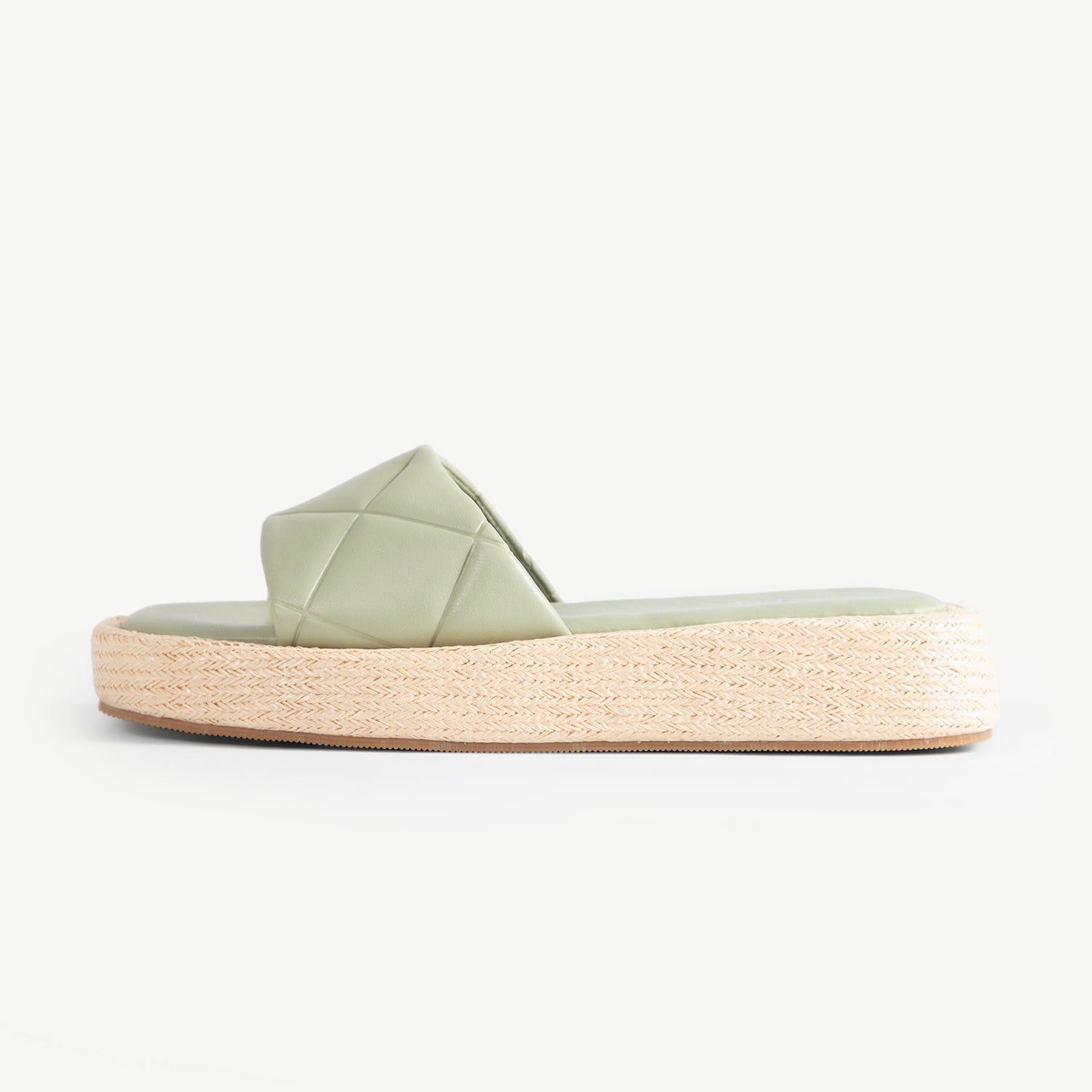 RAID Rayon Quilted Slider In Green