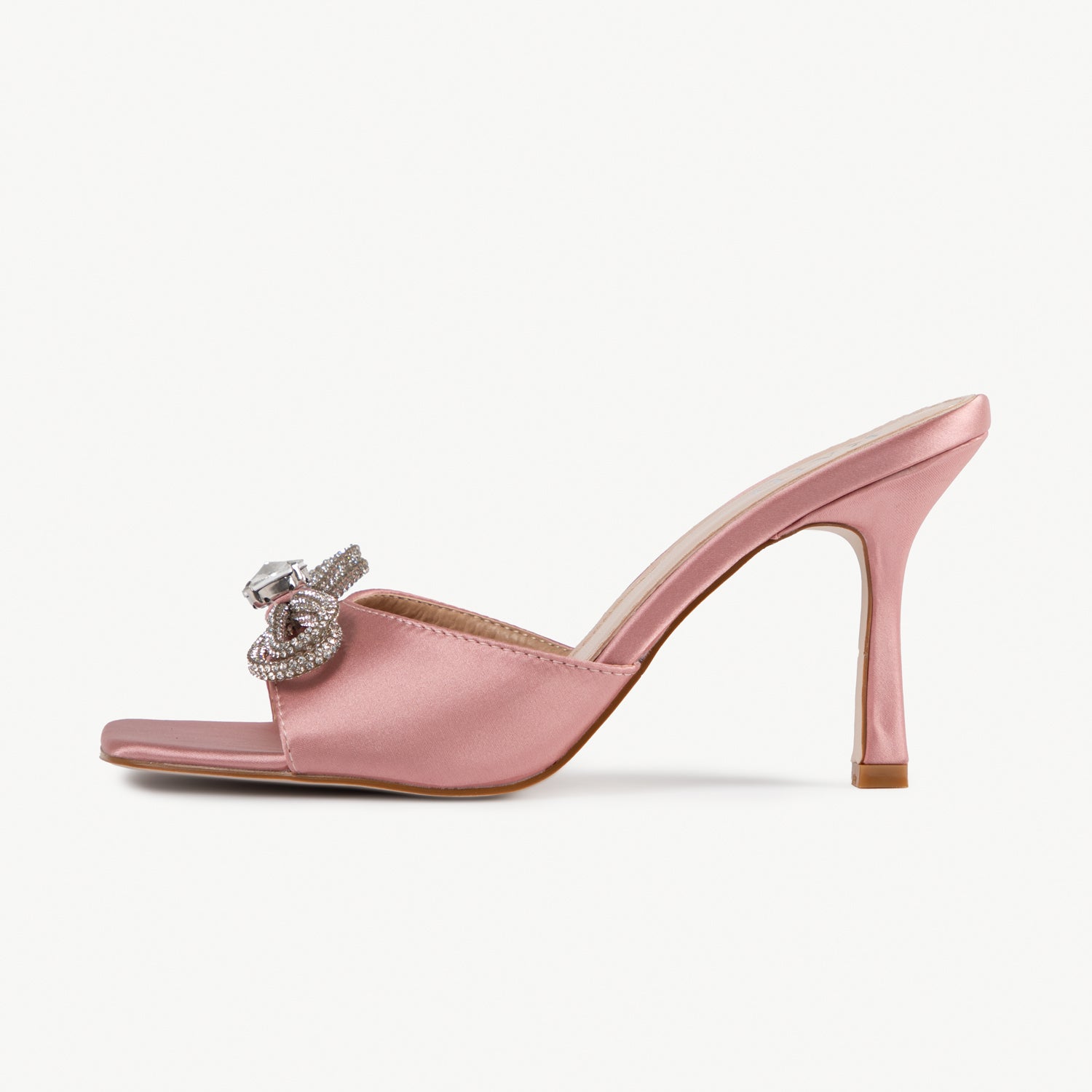 RAID Renee Heeled Mule In Baby Pink Satin