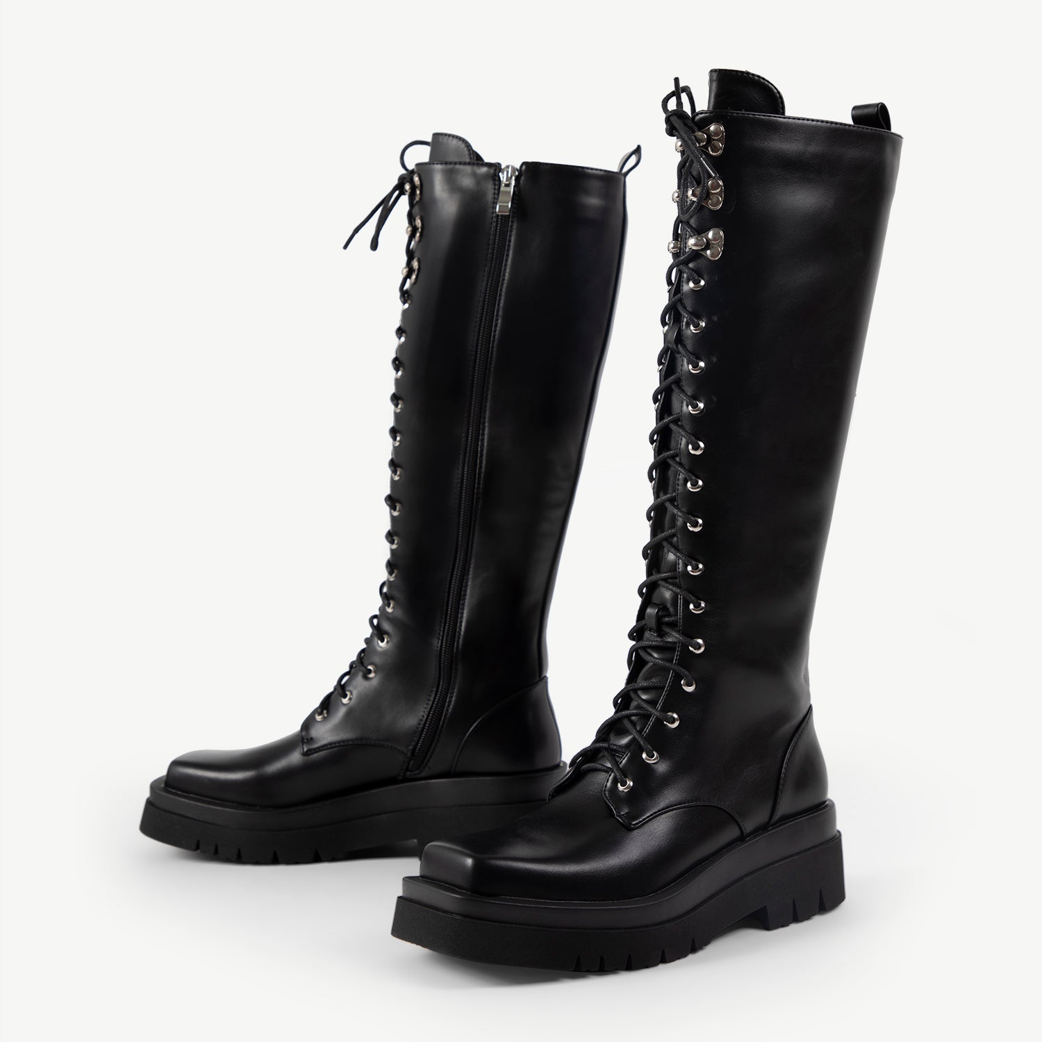 RAID Rida Long Lace Up Boot in Black