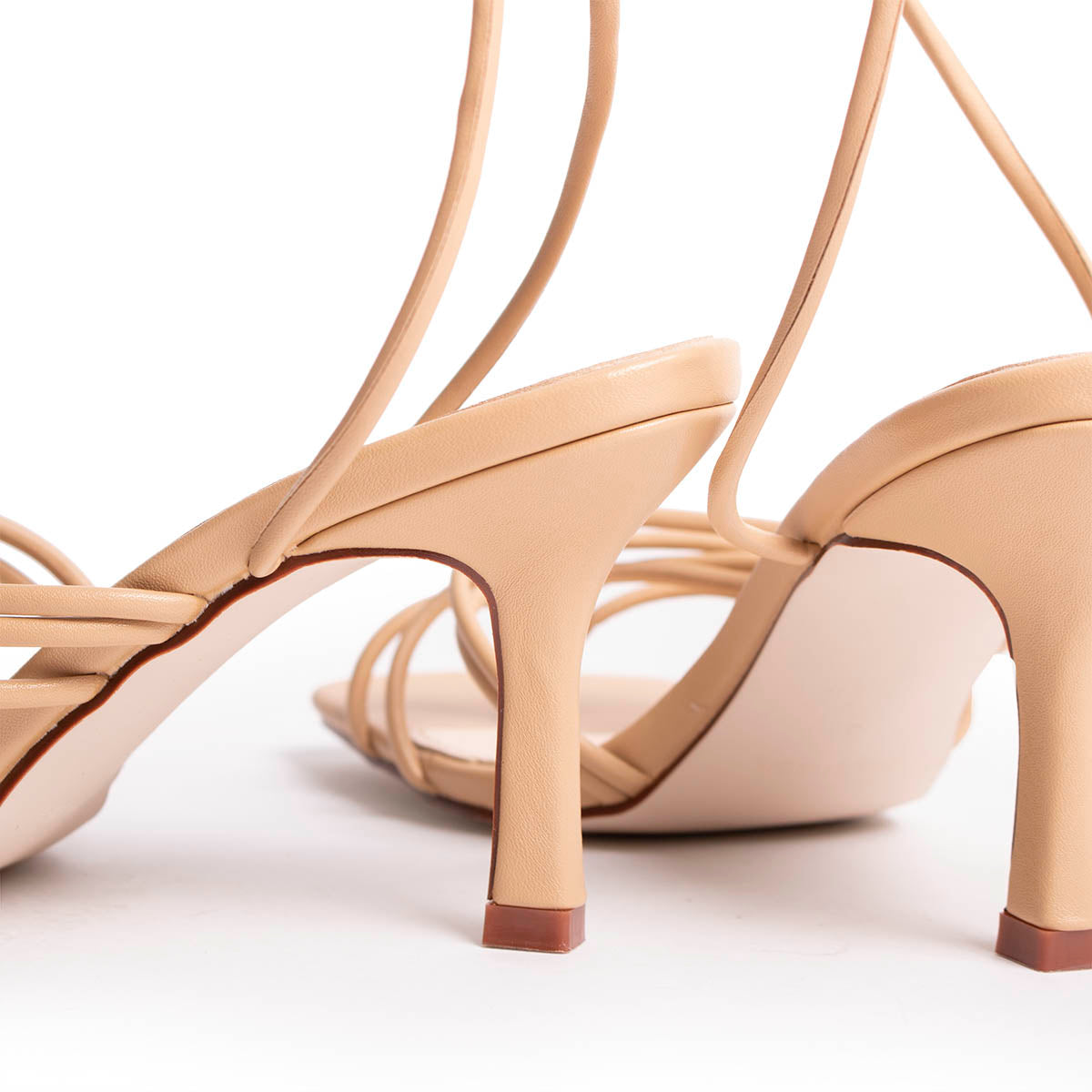 RAID Riya Lace Up Heel in Nude