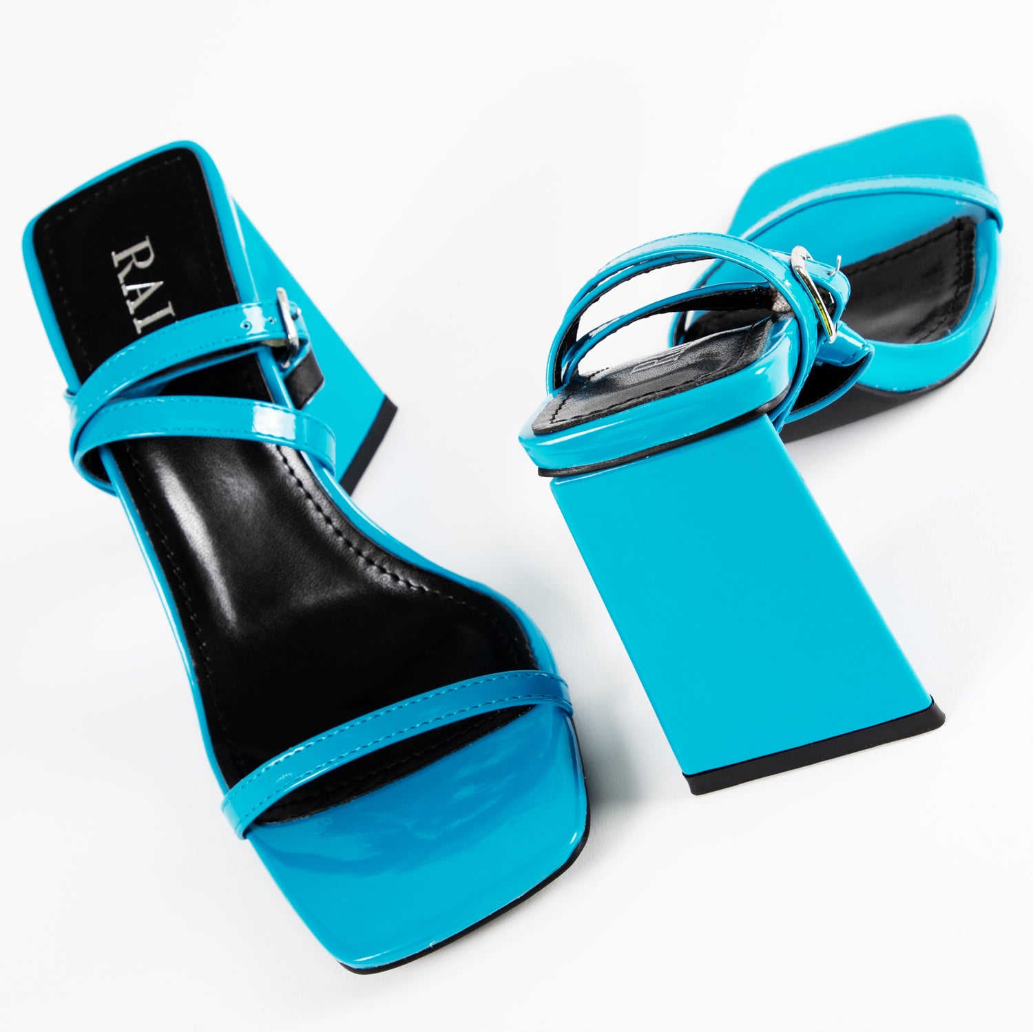 RAID Rubarb Strappy Block Heel in Blue