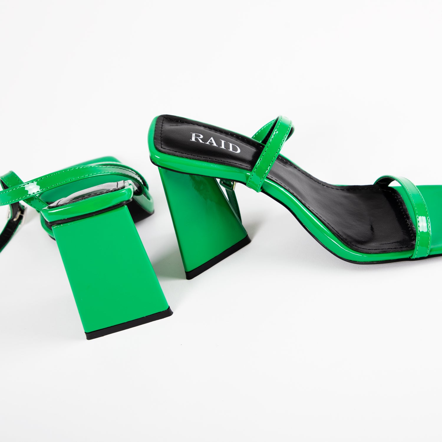 RAID Rubarb Strappy Block Heel in Green