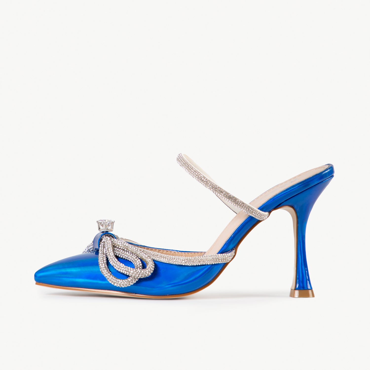 BEBO Ruhani Heeled Mule in Blue