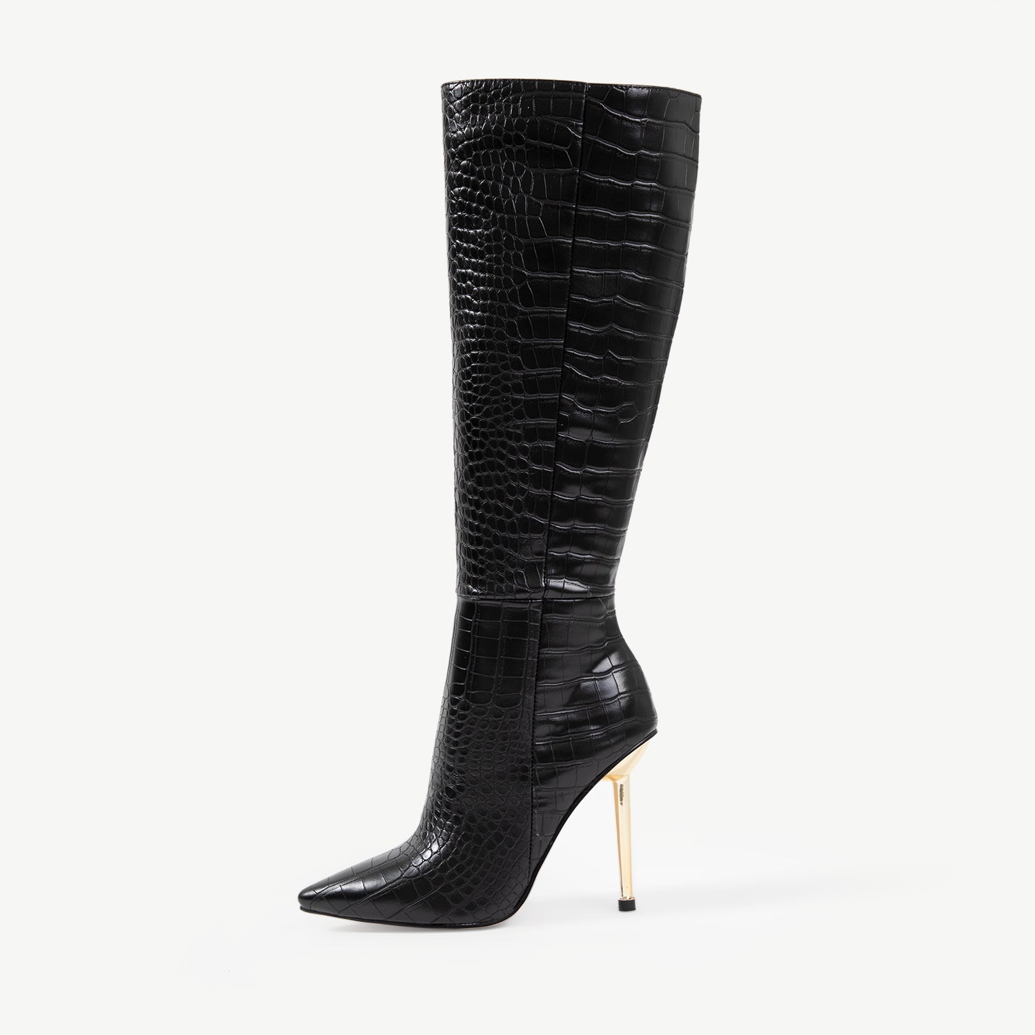 RAID Saint Long Stiletto Heeled Boot in Black
