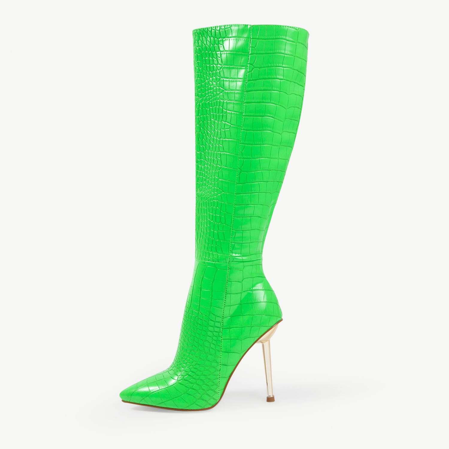 RAID Saint Long Stiletto Heeled Boot in Lime