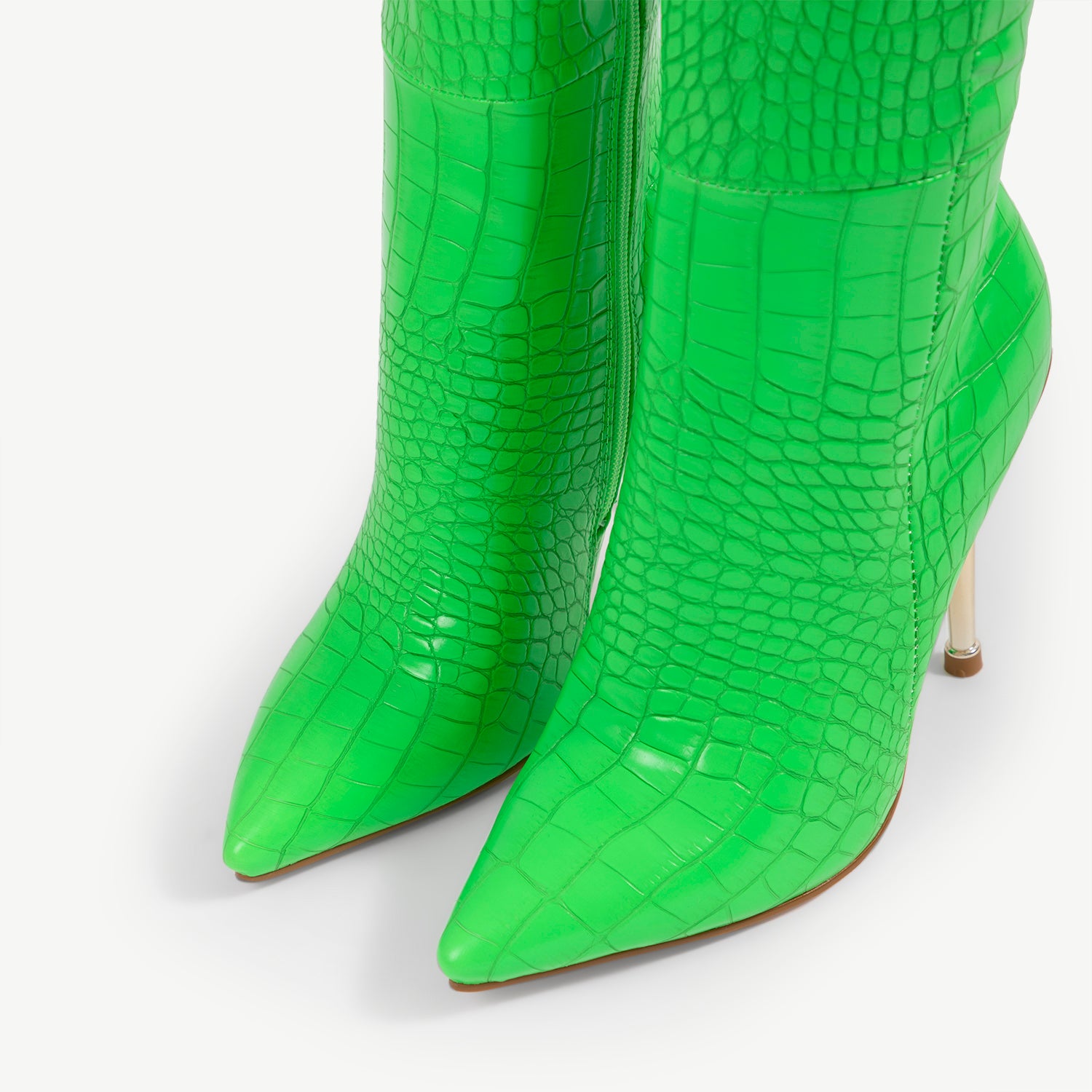 RAID Saint Long Stiletto Heeled Boot in Lime