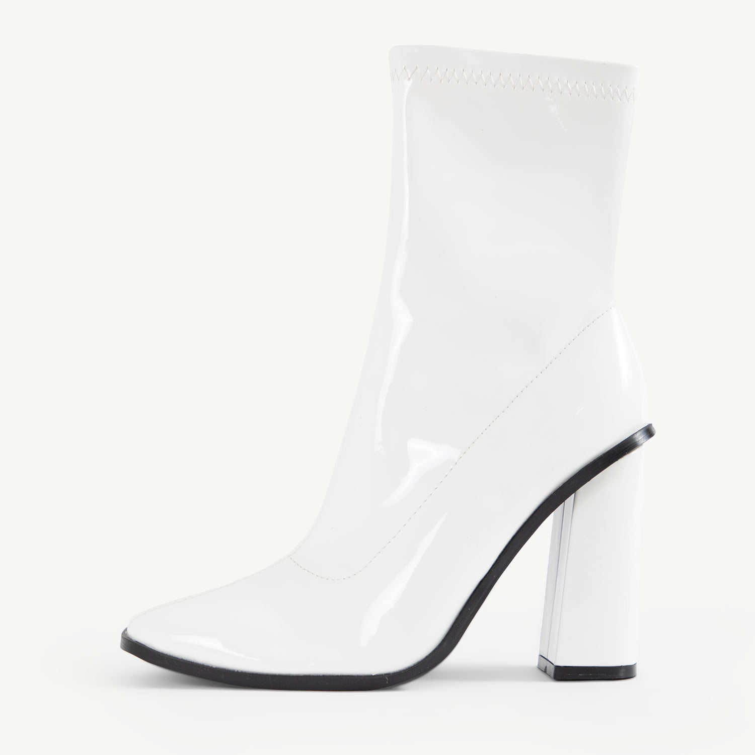 RAID Saylor Block Heeled Ankle Boot in White