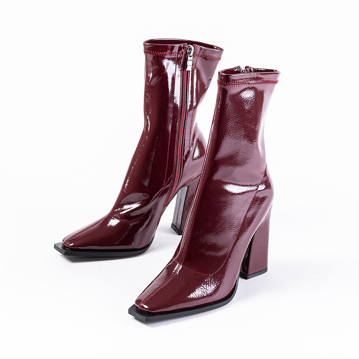 RAID Valencia Block Heeled Boot in Plum