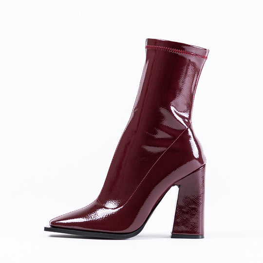 RAID Valencia Block Heeled Boot in Plum