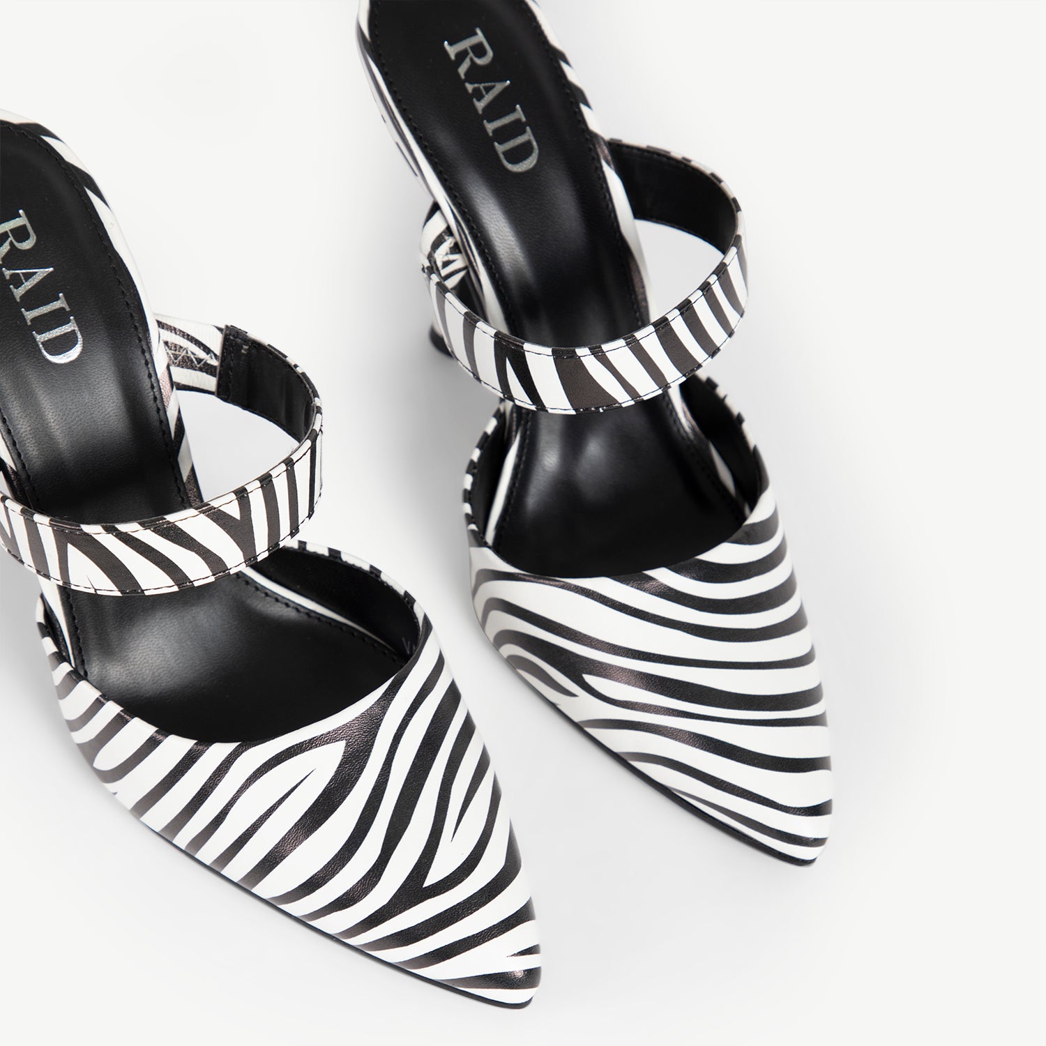 RAID Valentina Pointed Toe Mule in Zebra