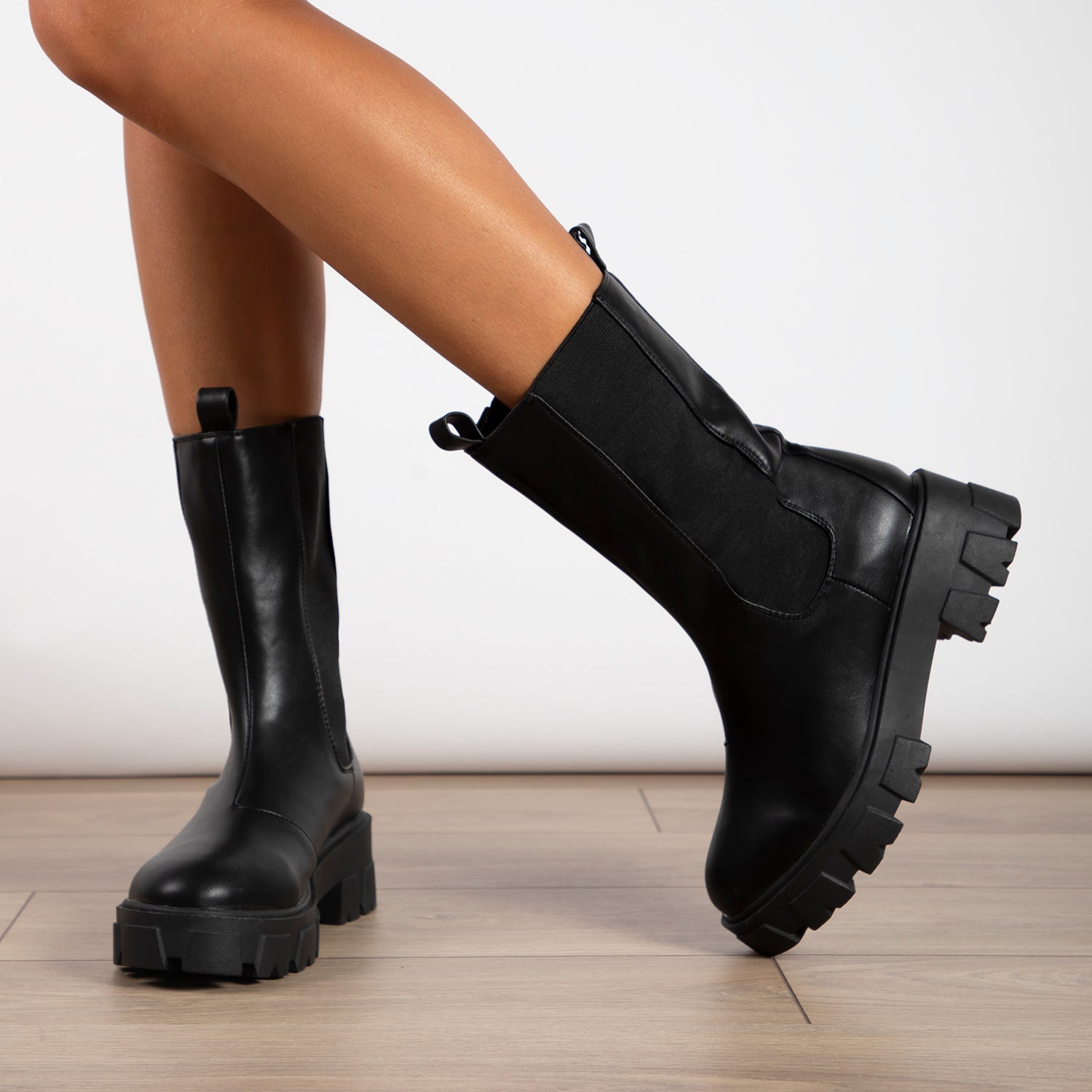 RAID Ellery Wide Fit Chunky Boot in Black