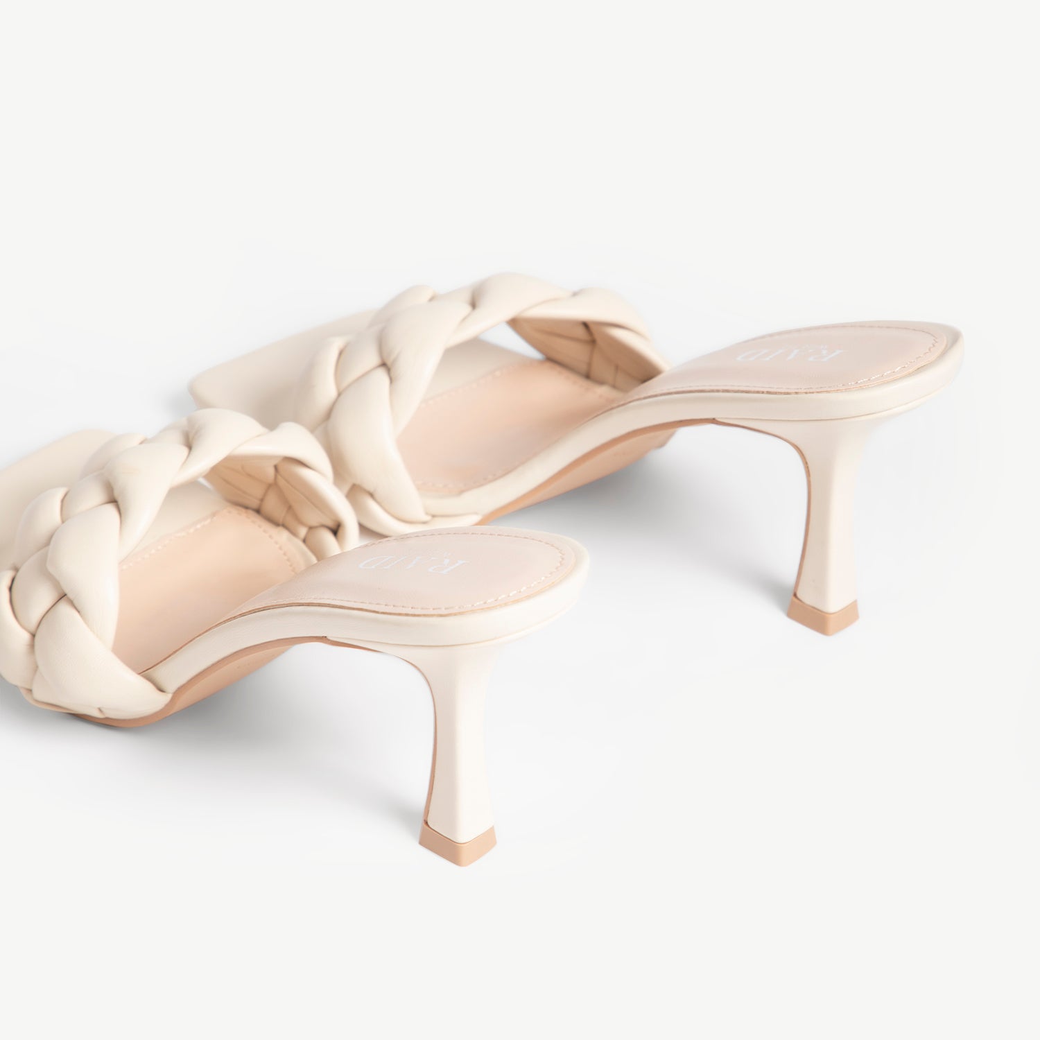 RAID Sandra Wide Fit Padded Mule in Off White