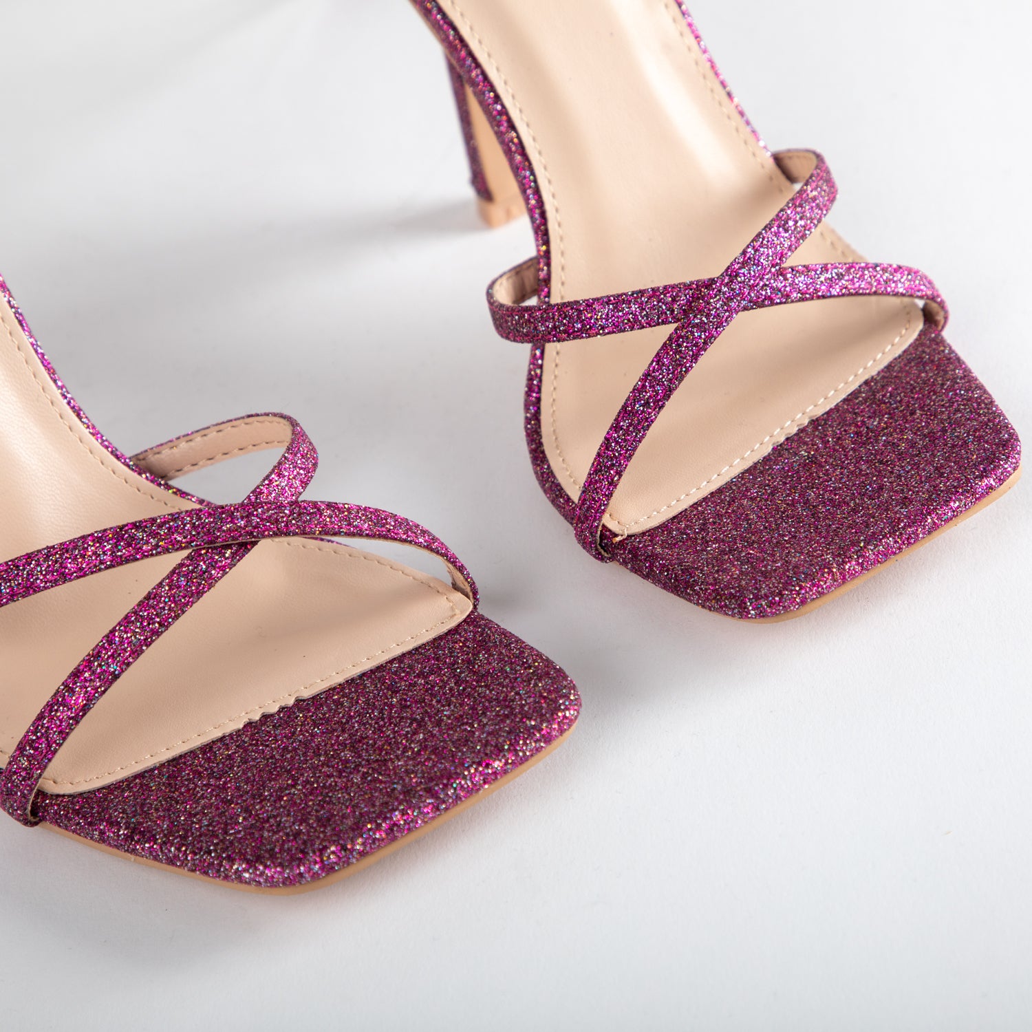 RAID Willia Heeled Sandal in Pink Glitter