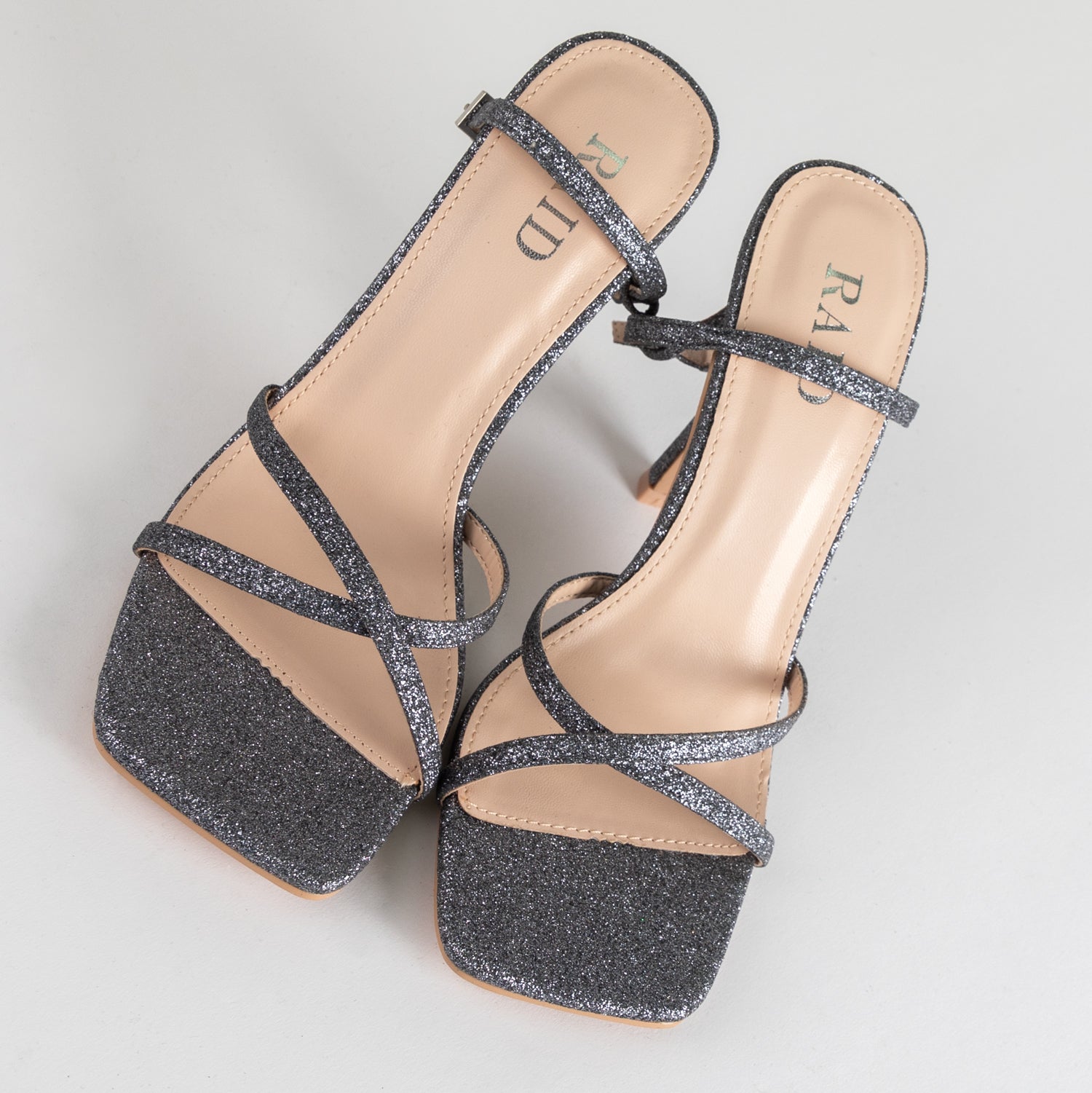 RAID Willia Heeled Sandal in Silver Glitter