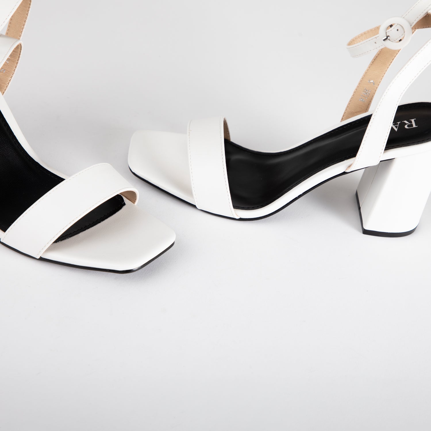 RAID Wink Block Heeled Sandal in White