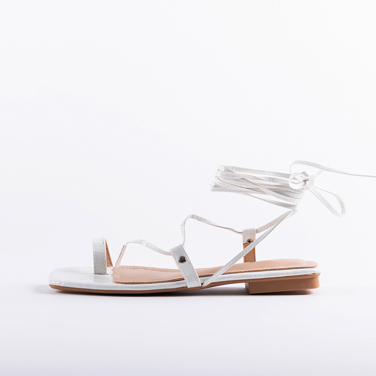 RAID Adaze Lace up Sandal in White