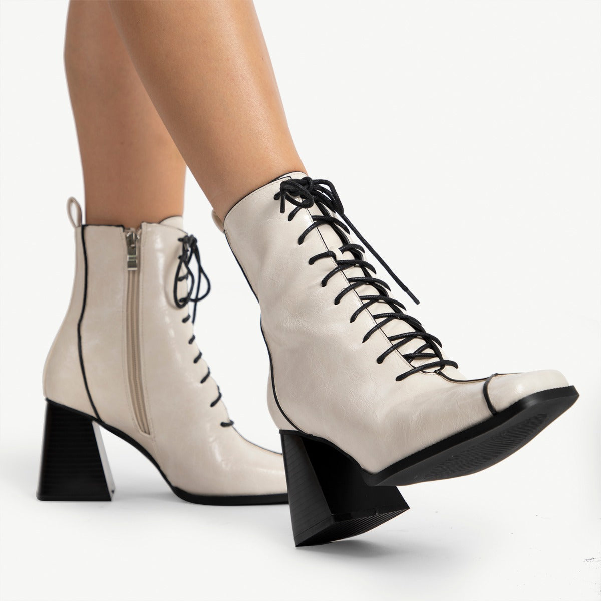 RAID Addict Lace-Up Ankle Boot in White