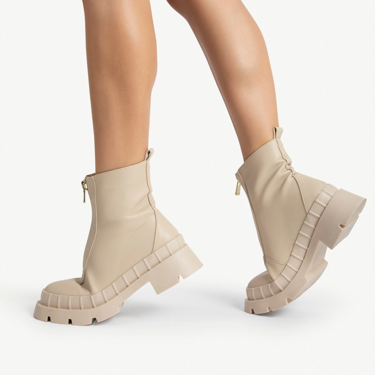 RAID Annya Chunky Ankle Boot in Ecru