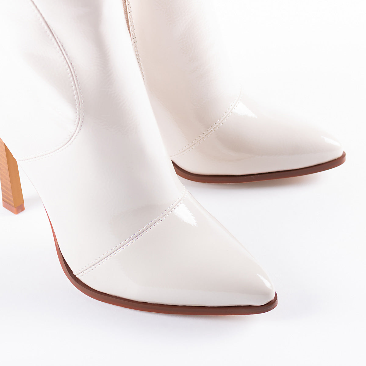 RAID Aria Long Stiletto Heel Boot in White