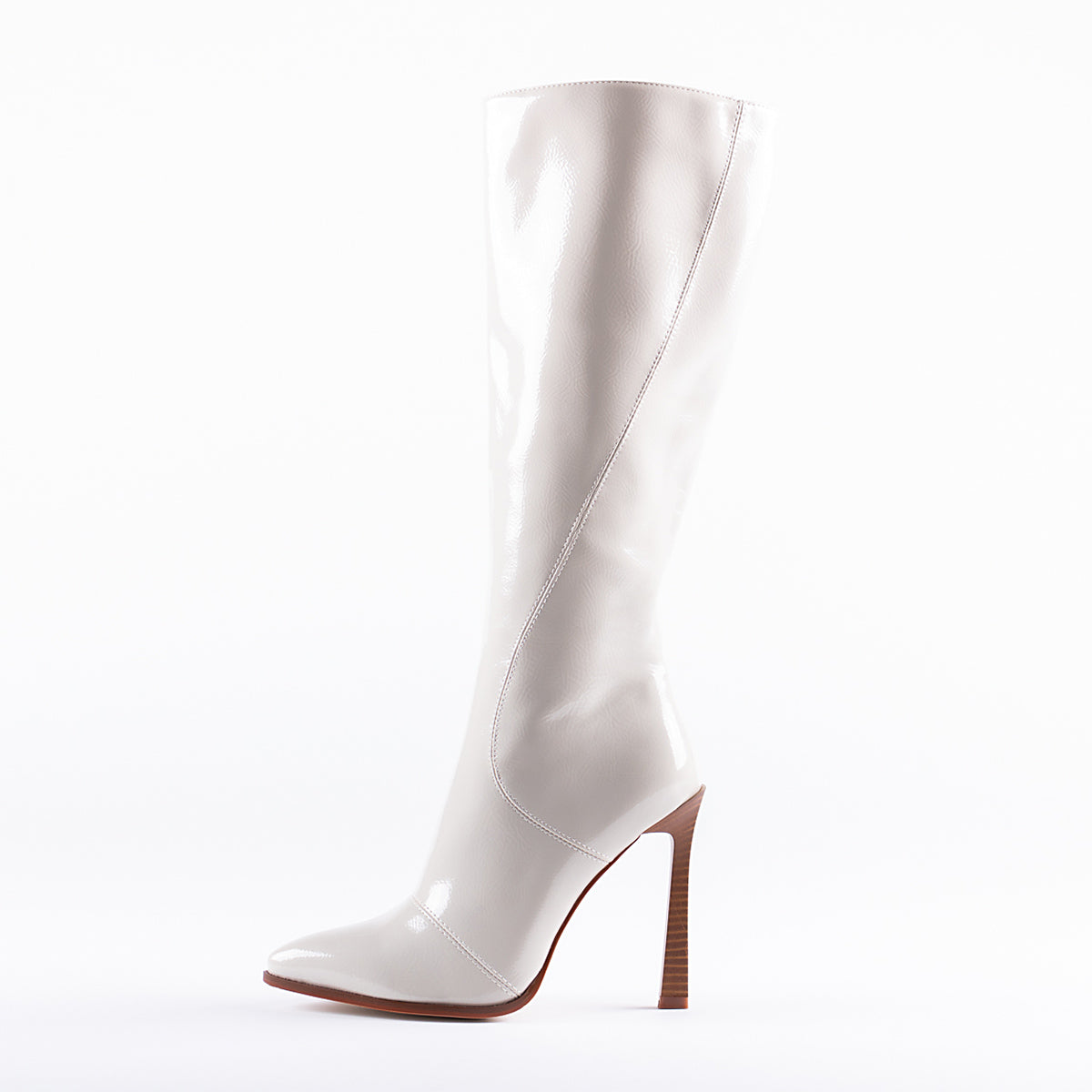 RAID Aria Long Stiletto Heel Boot in White