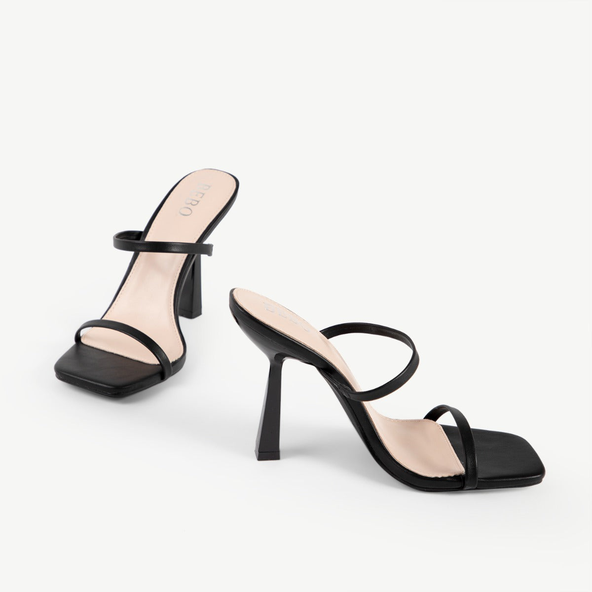 BEBO Ariel Heeled Mule in Black
