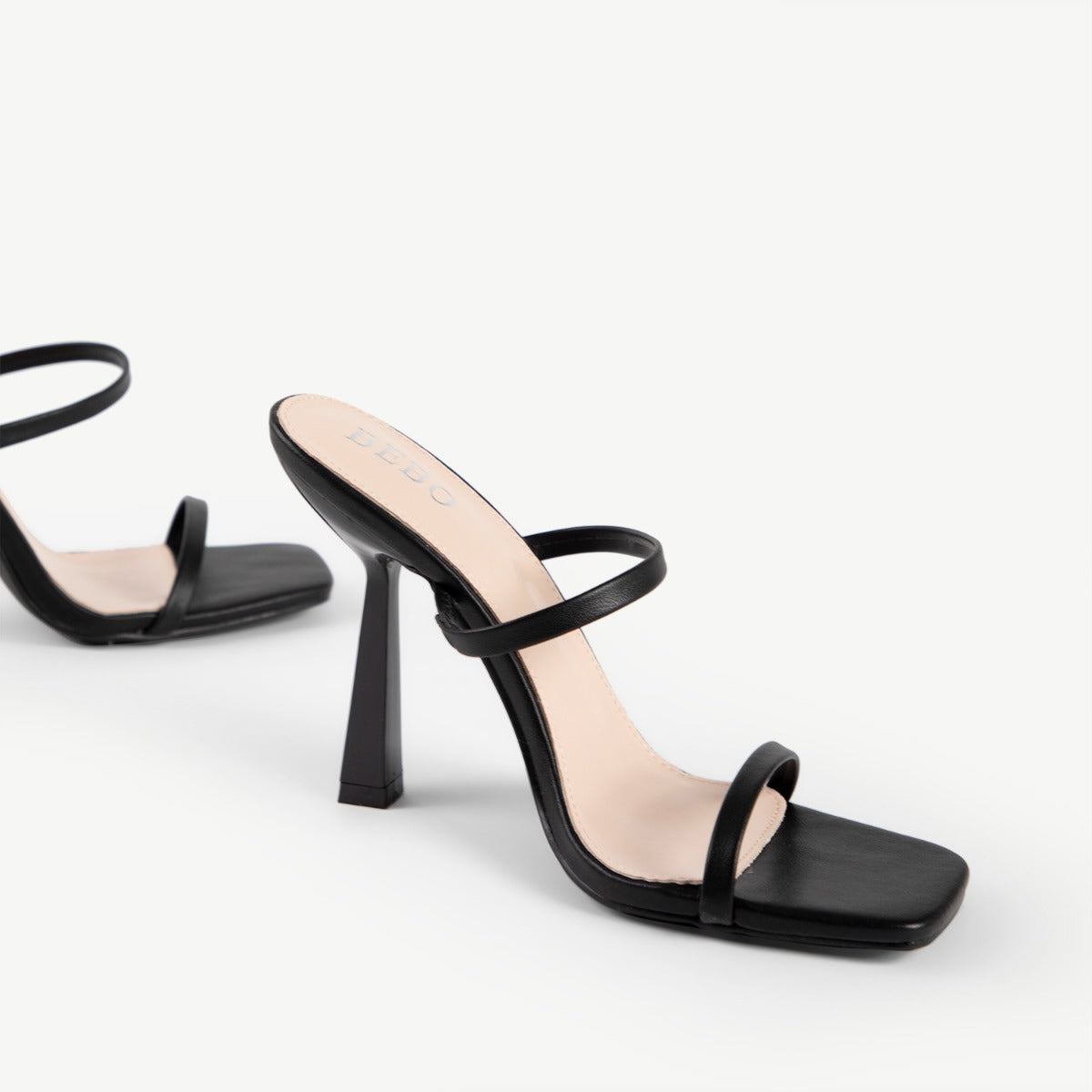 BEBO Ariel Heeled Mule in Black