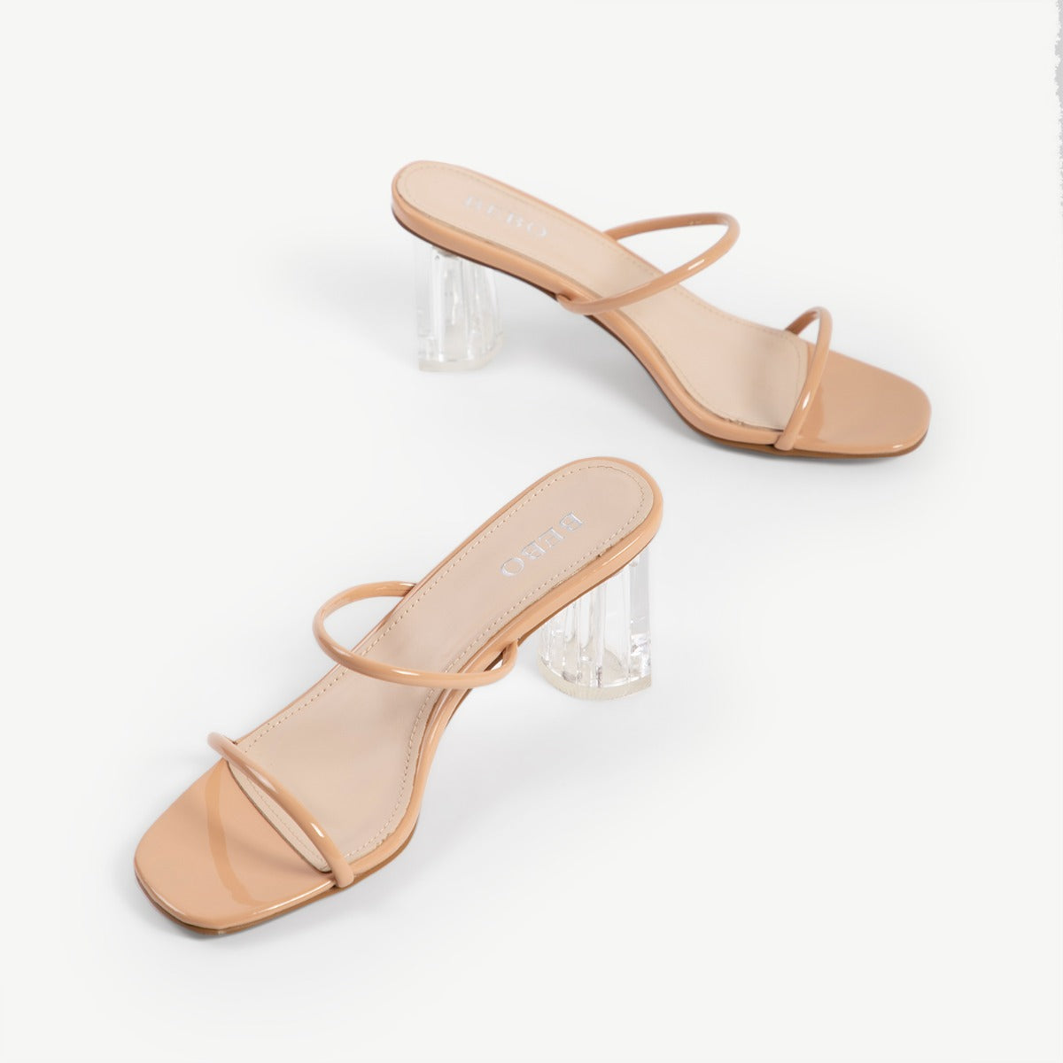BEBO Breeze Heeled Mule in Nude