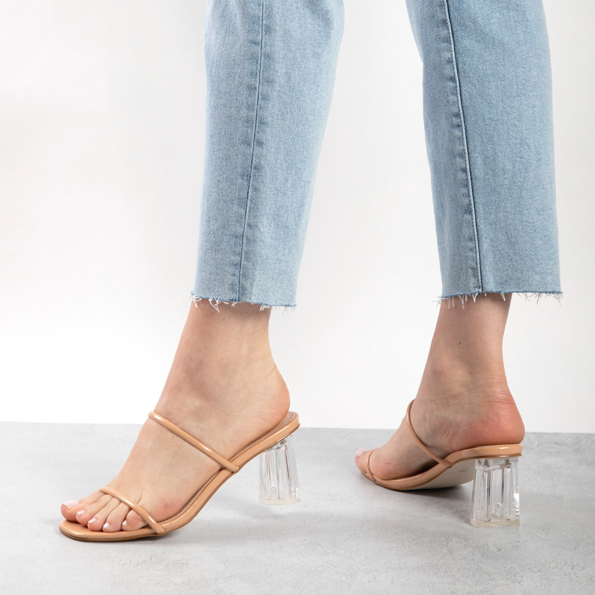 BEBO Breeze Heeled Mule in Nude