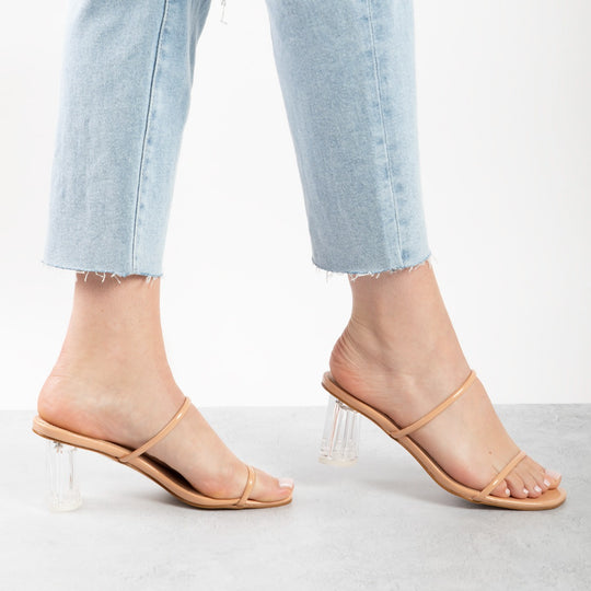 BEBO Breeze Heeled Mule in Nude