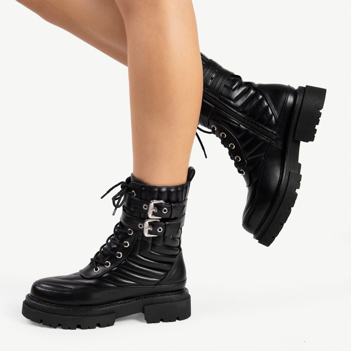 RAID Brianah Chunky Ankle Boot in Black