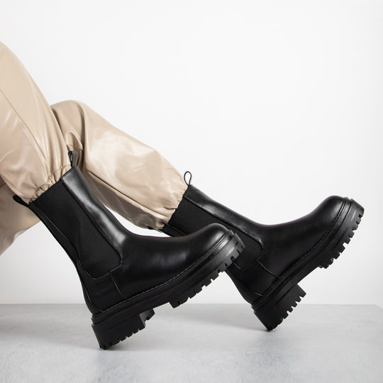 RAID Cherish Chunky Ankle Boot in Black