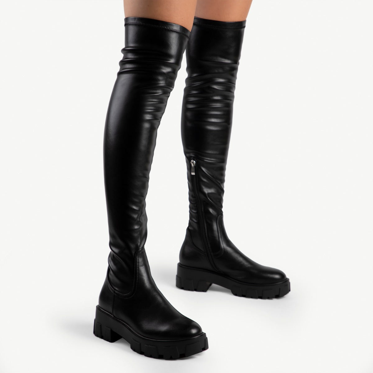 RAID Delia Over the Knee Boot in Black