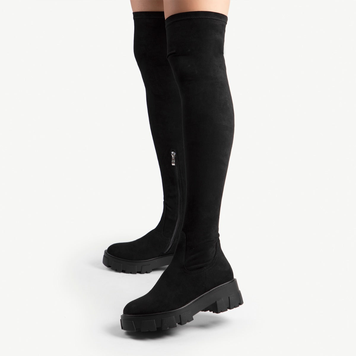 RAID Delia Over the Knee Boot in Black Suede