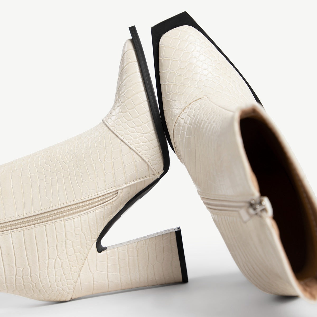 RAID Delphi Ankle Boot in Cream Croc