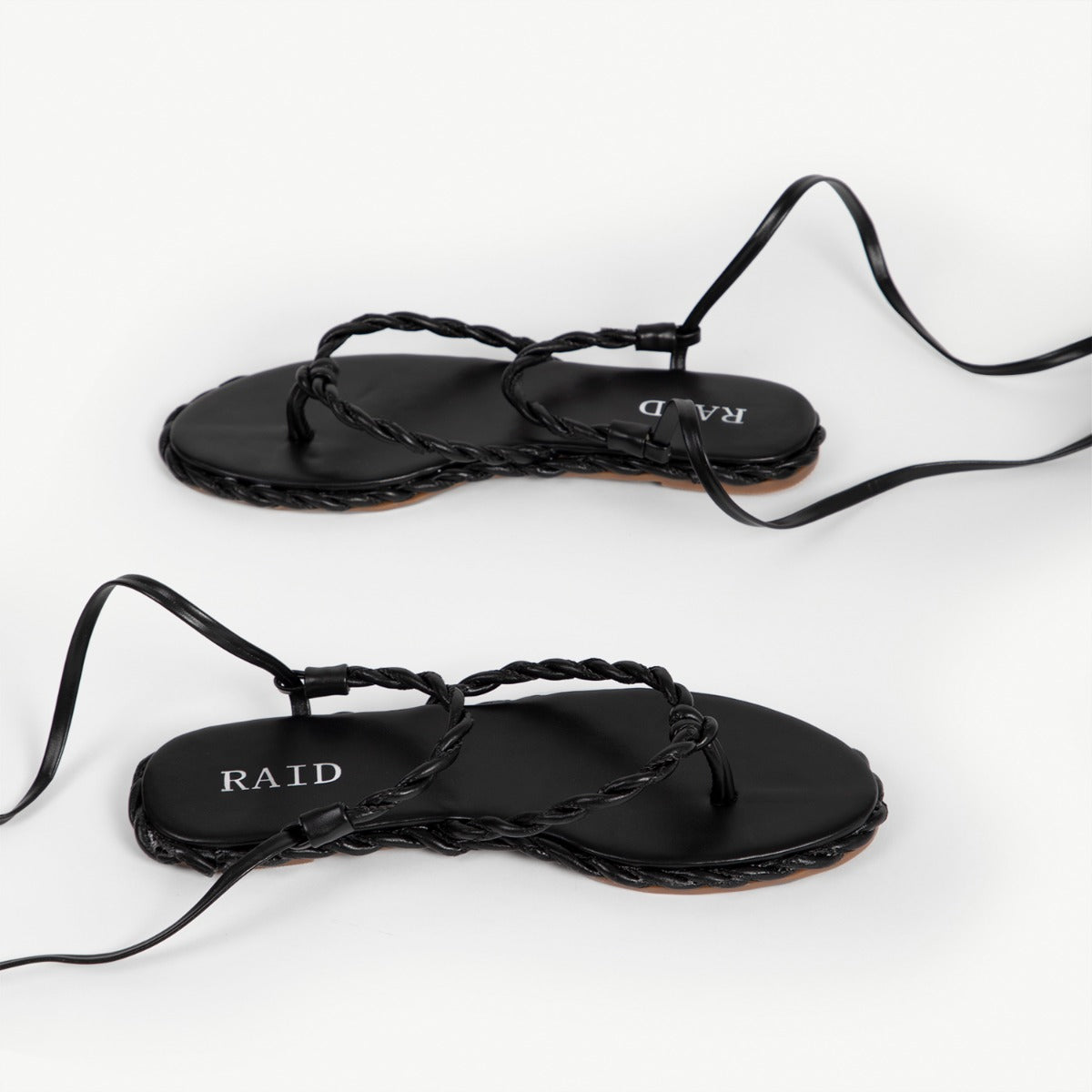 RAID Grayson Rope Sandal in Black