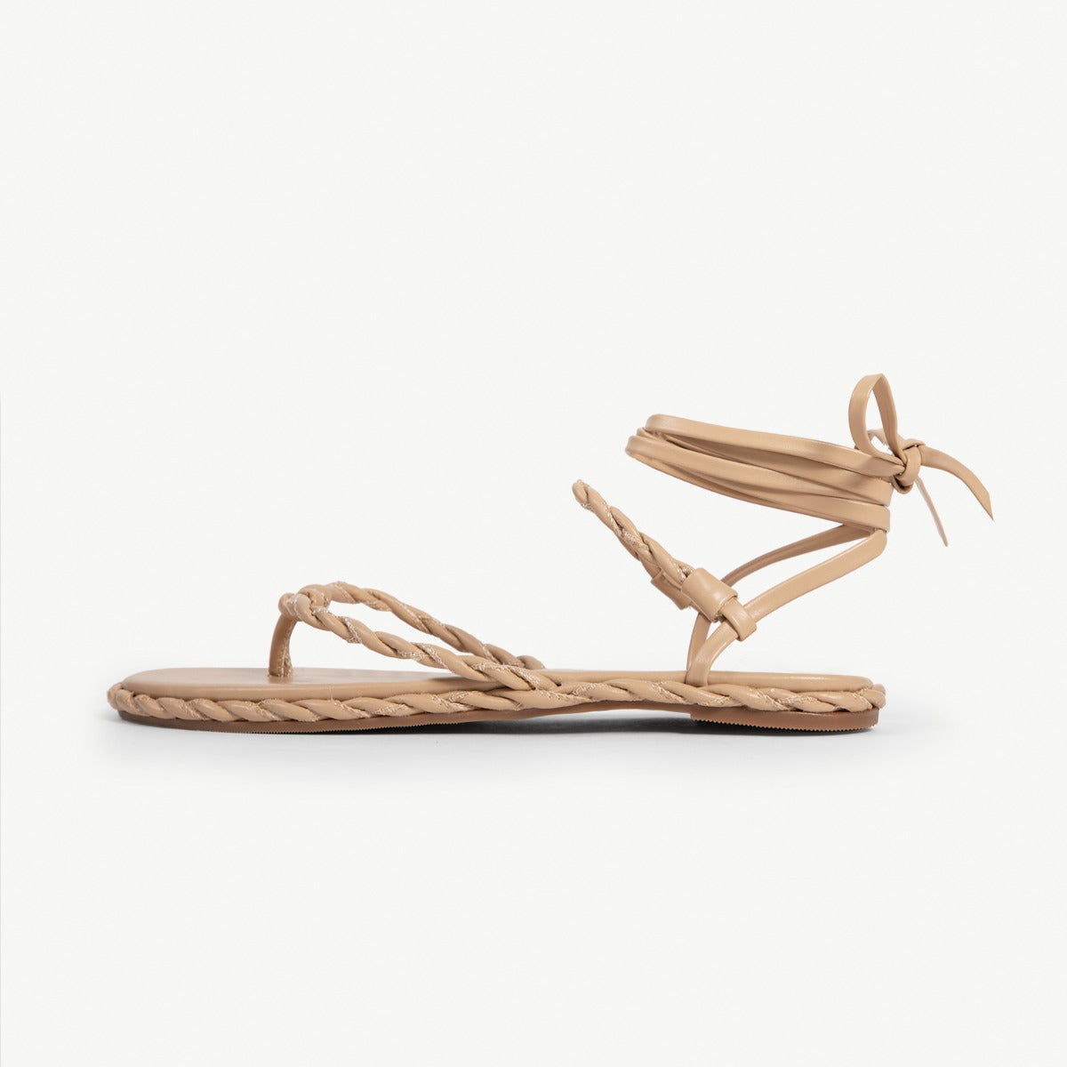 RAID Grayson Rope Sandal in Nude