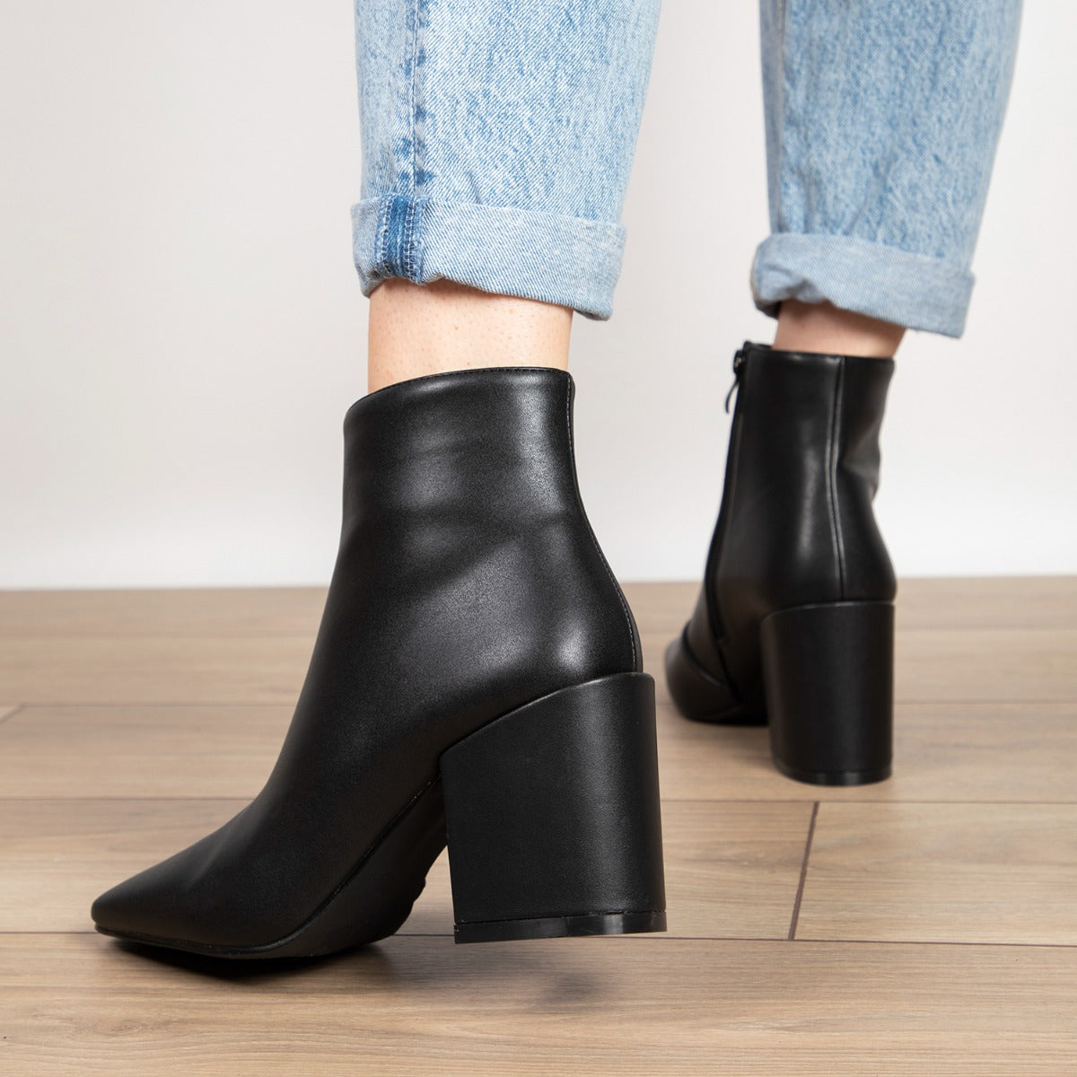 RAID Hollis Block Heeled Boot in Black