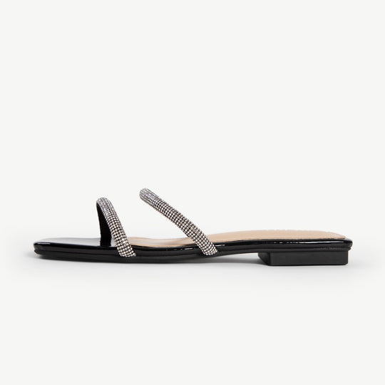 BEBO Honey Flat Mule in Black