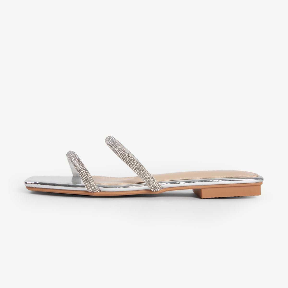 BEBO Honey Flat Mule in Silver