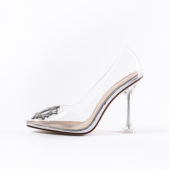 BEBO Caprice Perspex Heel in Silver