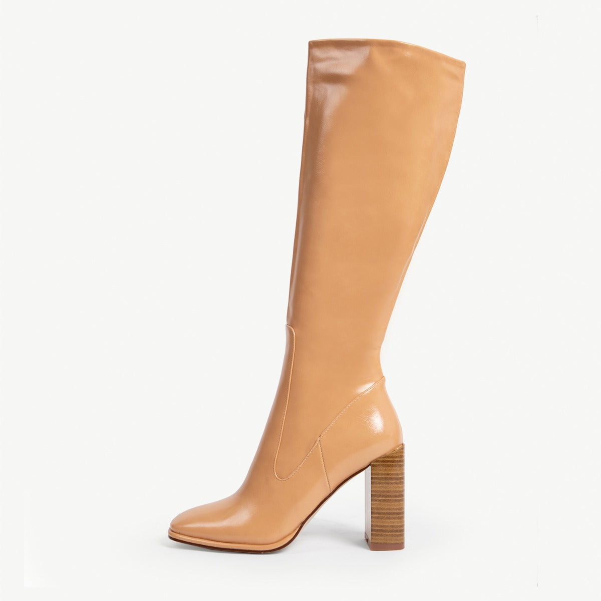 RAID Ivonne Block Heeled Boot in Beige