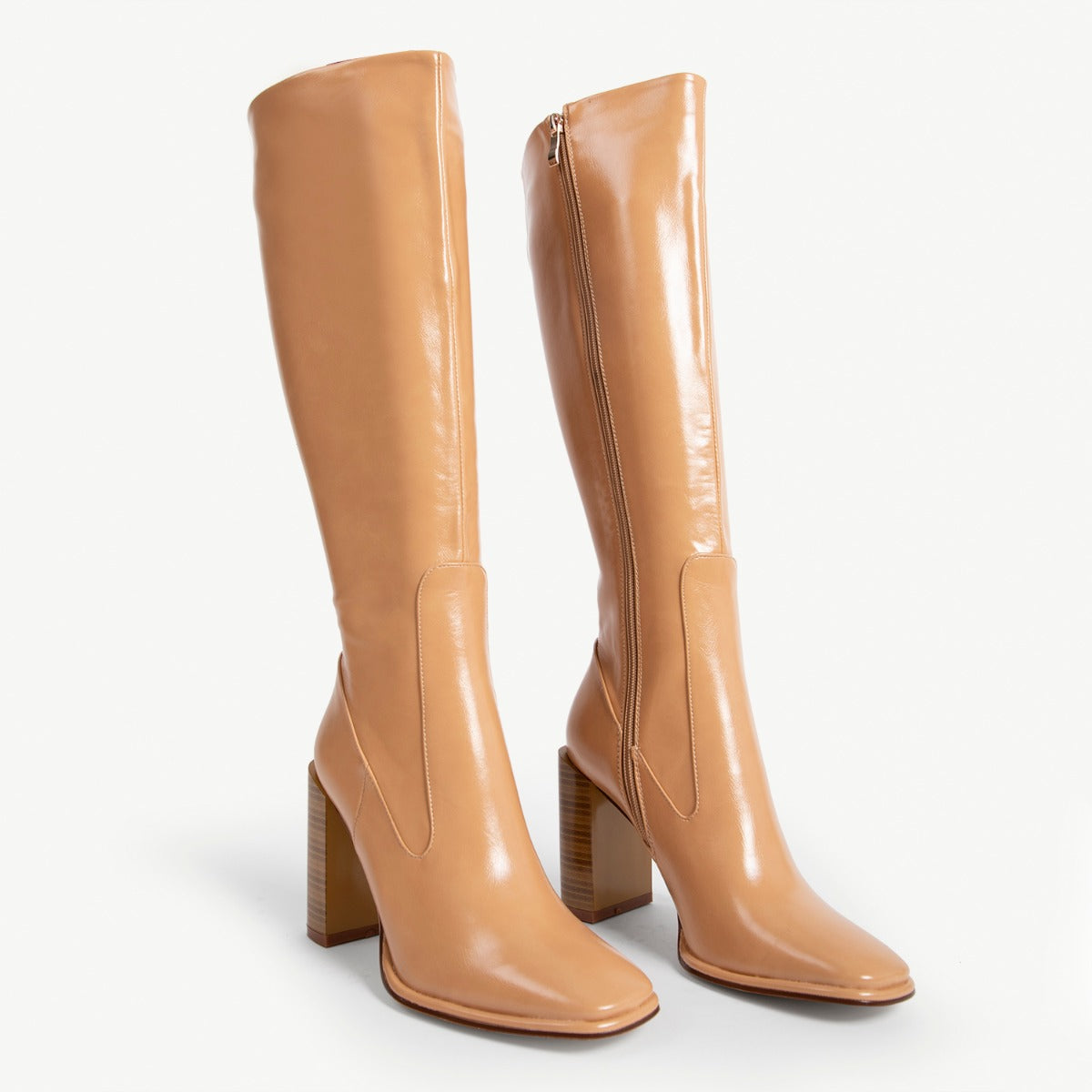 RAID Ivonne Block Heeled Boot in Beige