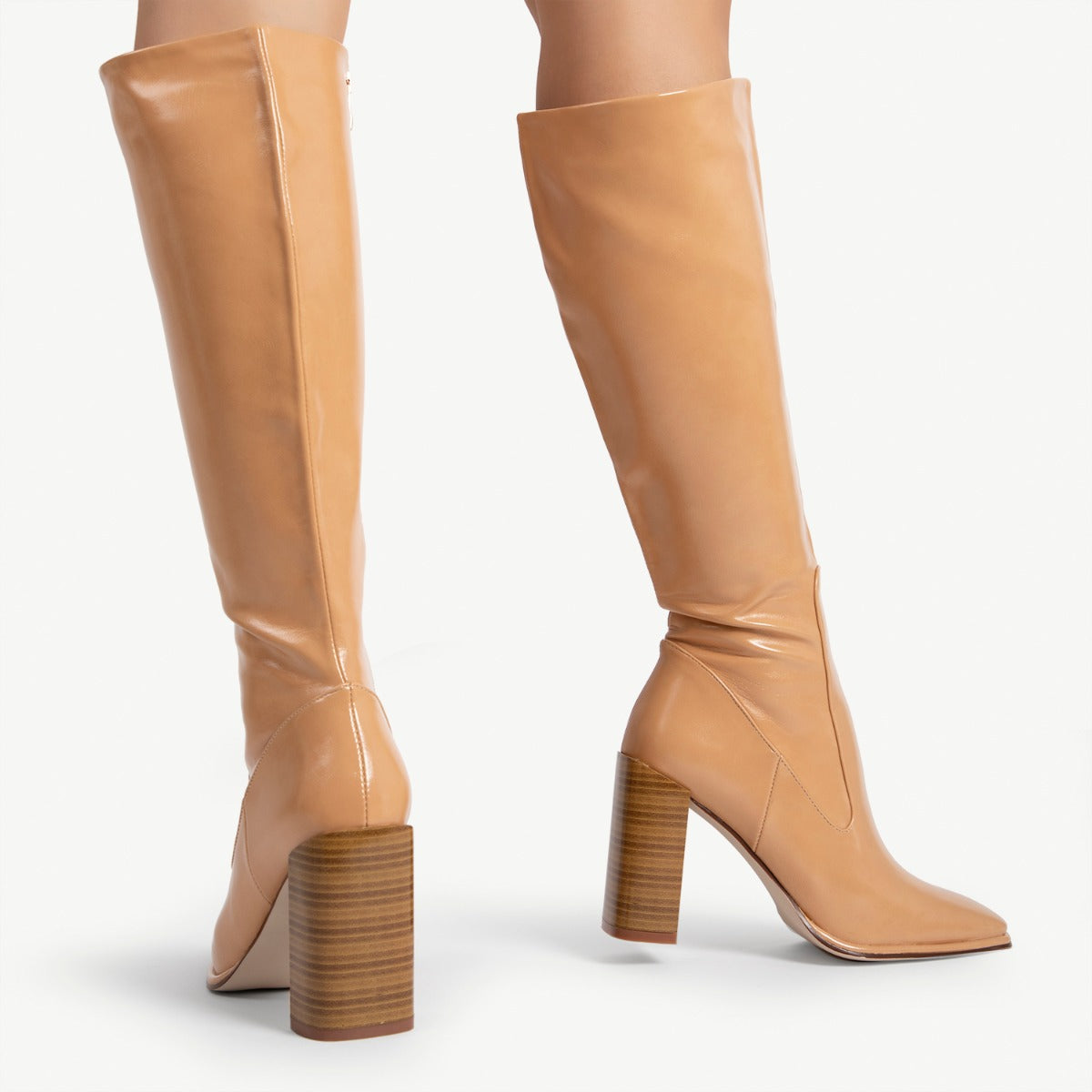 RAID Ivonne Block Heeled Boot in Beige