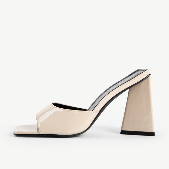 BEBO Kyrah Heeled Mule in Nude