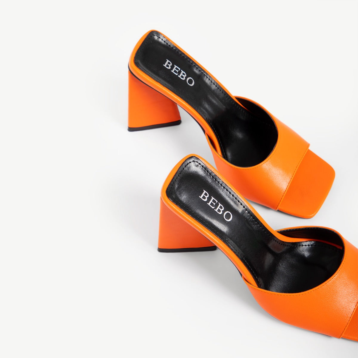 BEBO Kyrah Heeled Mule in Orange