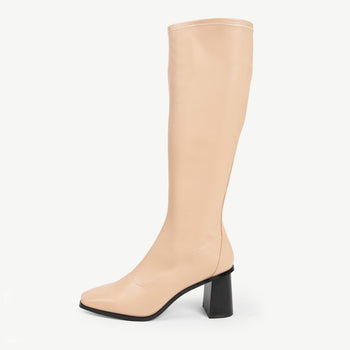 RAID Lennyo Block Heeled Boot in Nude