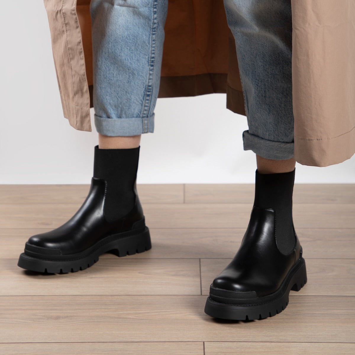 RAID Lyra Chunky Ankle Boot in Black