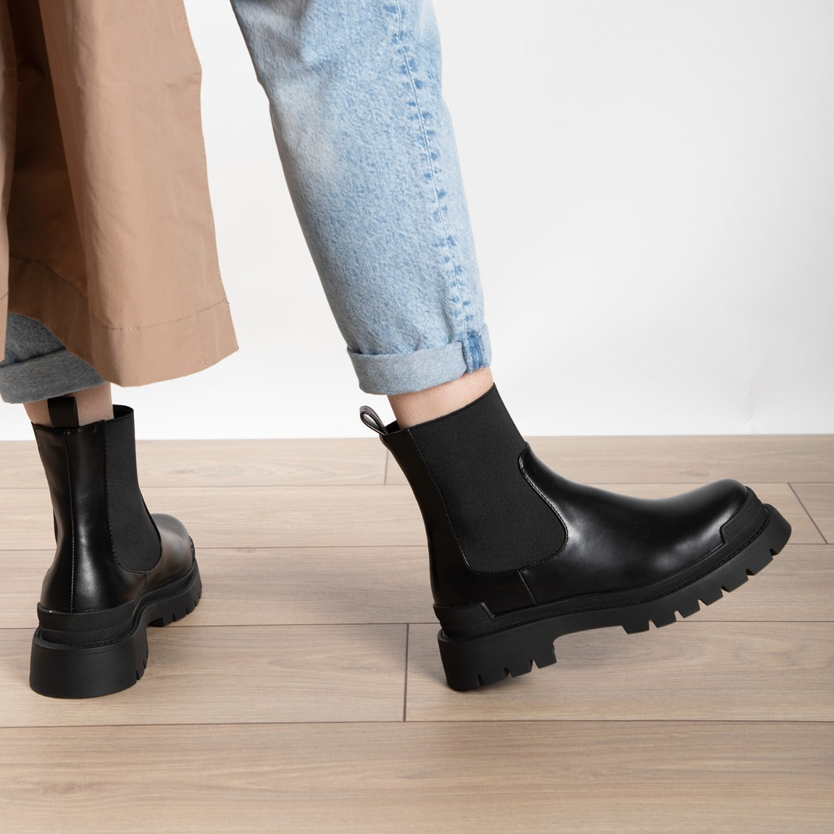 RAID Lyra Chunky Ankle Boot in Black