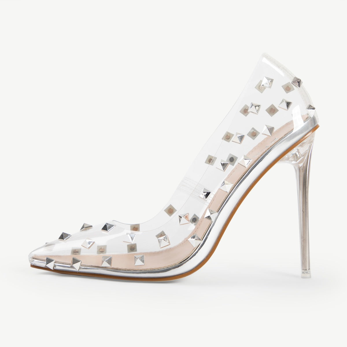 BEBO Mayra Perspex Court Shoe in Silver