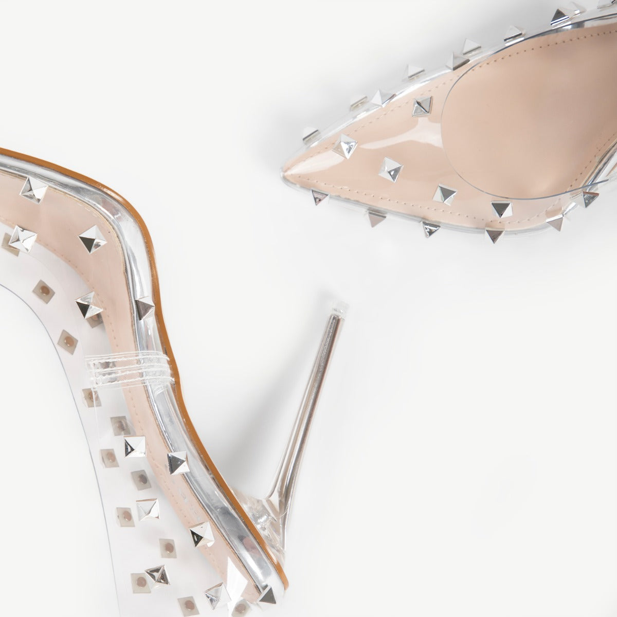 BEBO Mayra Perspex Court Shoe in Silver